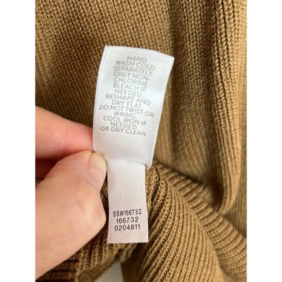 J JIll Brown V-Neck Ribbed Knit Long Sleeve Pullover Sweater Cotton Blend L P - Picture 8 of 8